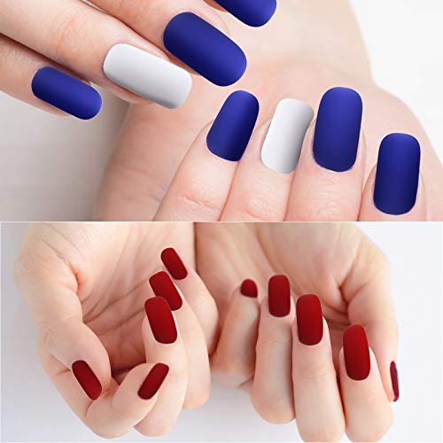 720 Piezas 30 Juegos de Uñas Postizas Cuadradas Cortas Uñas Acrílicas Coloridas de Cubierta Completa Uñas Postizas de Gel Mate Uñas Postizas Cortas de Presión para Mujer, Colores Surtidos