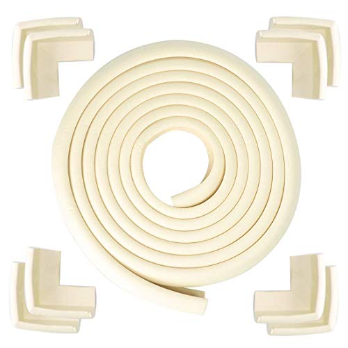 8 cojines esquineros en forma de L, suaves en forma de L, para guardarlos, bordes, espuma, muebles, mesa, escritorio, funda de protección, almohadillas de parachoques, color beige