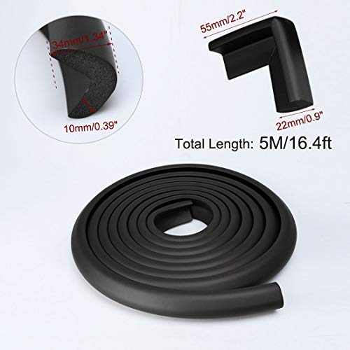 8 cojines esquineros en forma de L, suaves en forma de L, para proteger los bordes de espuma, muebles, mesa de oficina, funda de protección para parachoques, color negro 8 cojines esquineros en forma de L, suaves en forma de L, para proteger los bordes de espuma, muebles, mesa de oficina, funda de protección para parachoques, color negro