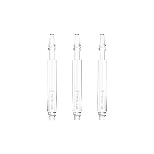 8 Flight Clear Short+ 22.5mm Dart Shafts Spin Version Cañas para Dardos, Transparente