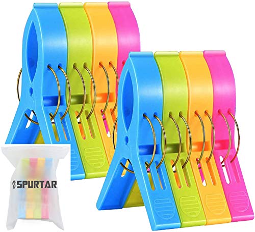 8 pcs Grandes Playa Toalla Clips Pinzas de Plástico Fuerte Resistentes al Viento, Brillante Color Clips para la Ropa Pesada y el Lavarse 8 pcs Grandes Playa Toalla Clips Pinzas de Plástico Fuerte Resistentes al Viento, Brillante Color Clips para la Ropa Pesada y el Lavarse