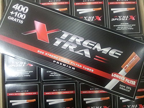 8000 Tubos tabaco liar con filtro extra largo Xtreme Xtra 24mm