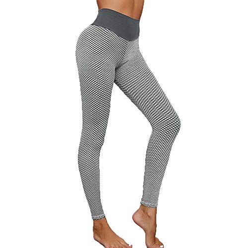 88AMZ Leggings Pántalones Deportivo para Mujer, Push up Mallas Cintura Alta Yoga Leggings Pantalón Moda Sin Costuras para Fitness Running Deporte Elásticos y Transpirables (Gris, M)