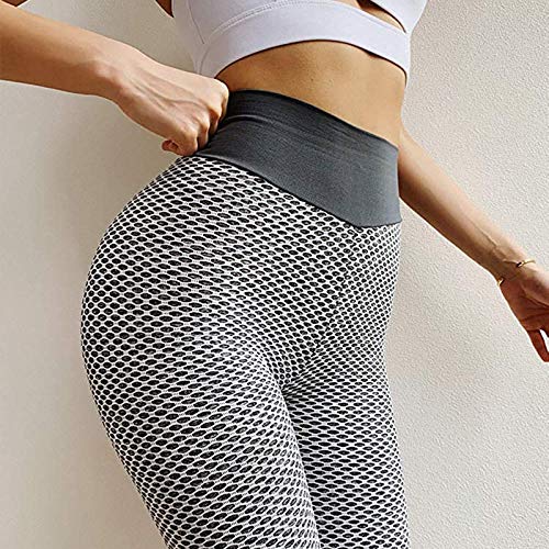 88AMZ Leggings Pántalones Deportivo para Mujer, Push up Mallas Cintura Alta Yoga Leggings Pantalón Moda Sin Costuras para Fitness Running Deporte Elásticos y Transpirables (Gris, M)