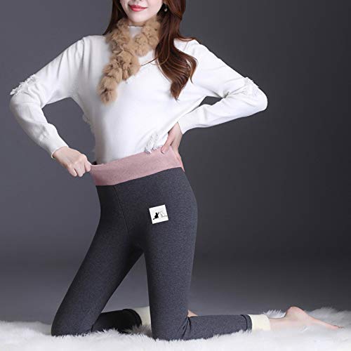 88AMZ Leggins Termicos Invierno Mujer, Elásticos Forrado de Terciopelo Grueso Calientes Bragas Calientes Leggins Termicos Mujer (Gris Oscuro, S)