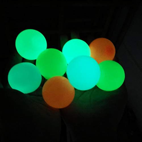 8Pcs Sticky Globbles Ball Stress Toy, Fluorescent Sticky Wall Ball Sticky Target Ball Decompression Toy for Kids Adults Gift