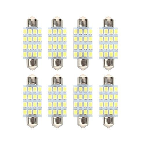 8X Bombilla Lampara 16 LED 3528 SMD 12V Luz Blanco Coche