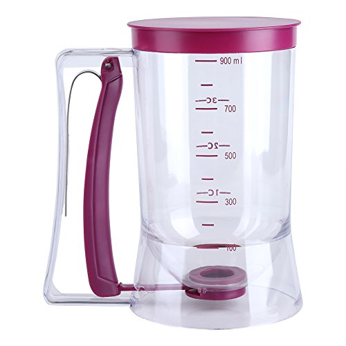 900 ml dispensador de masa para tortitas Cupcake dispensador de masa cocción Tool ideal para Cupcakes magdalenas Creeps pasteles y gofres para masa de manera uniforme con medición etiqueta