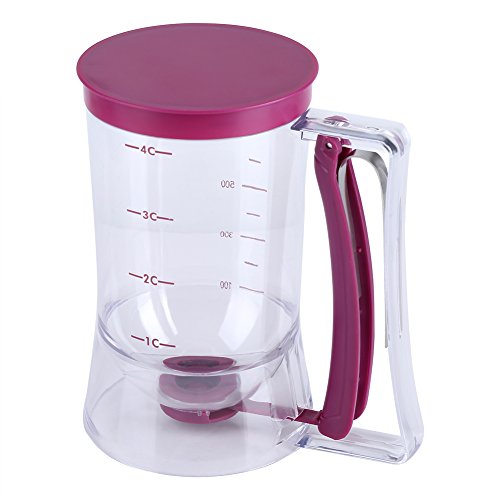 900 ml dispensador de masa para tortitas Cupcake dispensador de masa cocción Tool ideal para Cupcakes magdalenas Creeps pasteles y gofres para masa de manera uniforme con medición etiqueta