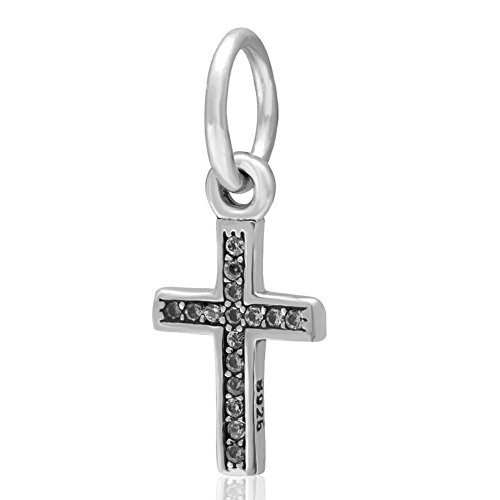 925 Soulbead broche de plata de ley con circonitas para equipos de audio y de peluche Holy Cross colgante para pulsera de estilo europeo