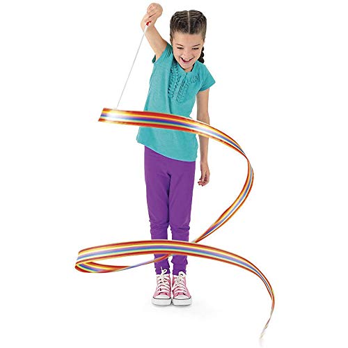 A 6 Pack Cintas de Baile, Gimnasias Rítmicas Cinta, 2M Niños Streamers con Varillas, para Niños Bailes Artísticos Baton Twirling, Gimnasia, Entrenamiento, Actividades Divertidas, Colorido