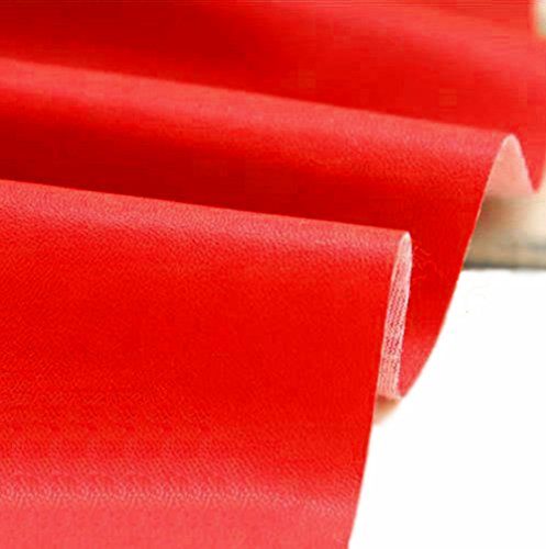 A-Express Manualidades, de Polipiel para tapizar, Venta de Polipiel por Metros, Tejido de Piel sintética, Piel sintética, Rojo (Longitud 100cm x Ancho 140cm