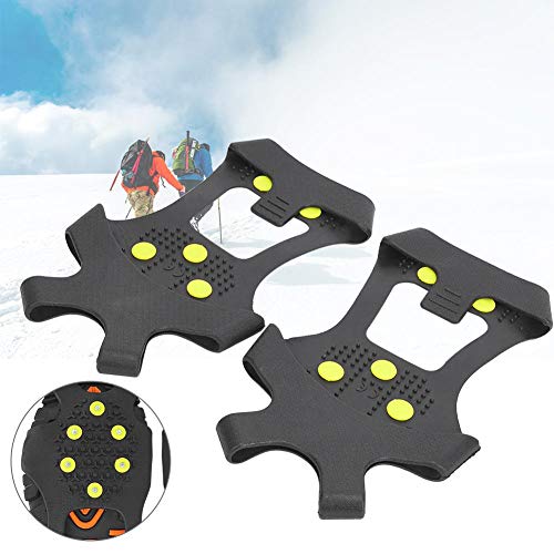 A sixx Crampones de Clavos de Escalada, Tacos de tracción Antideslizantes para Nieve en Hielo, Caminata Ligera Profesional Universal para Escalada, Senderismo sobre Nieve y(M:36-38)