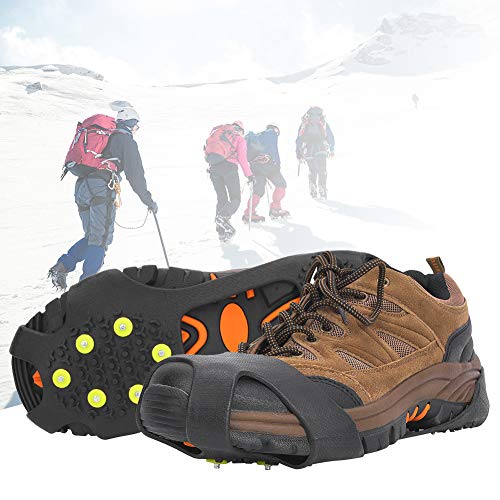 A sixx Crampones de Clavos de Escalada, Tacos de tracción Antideslizantes para Nieve en Hielo, Caminata Ligera Profesional Universal para Escalada, Senderismo sobre Nieve y(M:36-38)