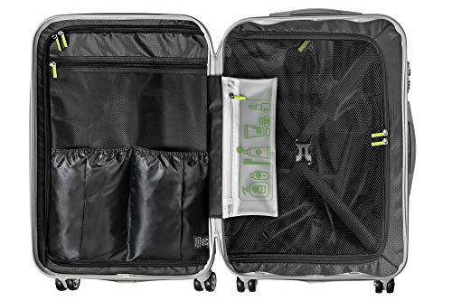 A2s Equipaje cabina maleta ligera y duradera maleta de cáscara dura con 8 ruedas giratorias llevar bolso (aviones) 55x35x20cm (ladrillos Imprimir)