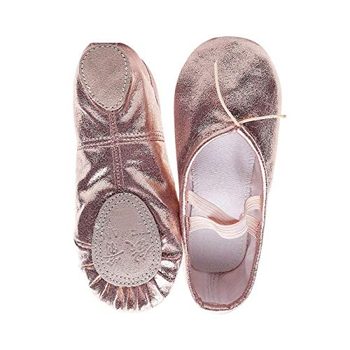 A_Yoga Gym Zapatillas Planas Oro PU Ballet Pointe Zapatos Zapatos de Baile para niñas niños Mujeres Profesor Yoga Ballet Zapatos de Baile Zapatos de Lona-Oro_36