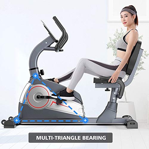 AAGYJ Bicicleta de Ejercicios reclinada de Lujo, Bicicleta de Ciclismo de Interior, Capacidad de 330 LB, con Soporte para teléfono, Asiento y Resistencia Ajustables, Bicicletas fijas