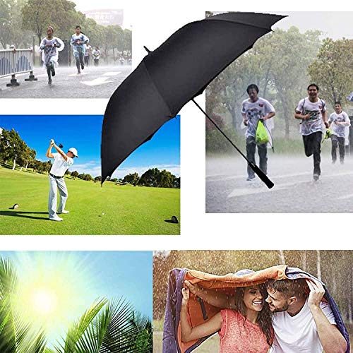 AAGYJ Paraguas Grande de 150 cm Paraguas de Golf Grande Automático Abierto A Prueba de Viento Impermeable Protección contra la Lluvia Palo Sombrillas Sombrilla Sombrilla,Negro