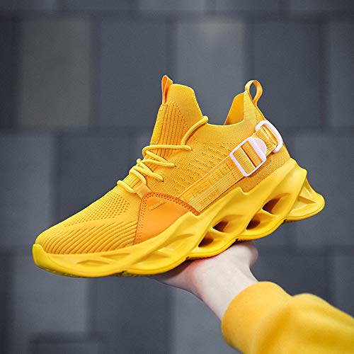 AARDIMI Zapatillas de Deporte Hombres Running Zapatos para Correr Gimnasio Sneakers Deportivas Antideslizantes Correr Sneakers 36-46 (Amarillo, Numeric_40)