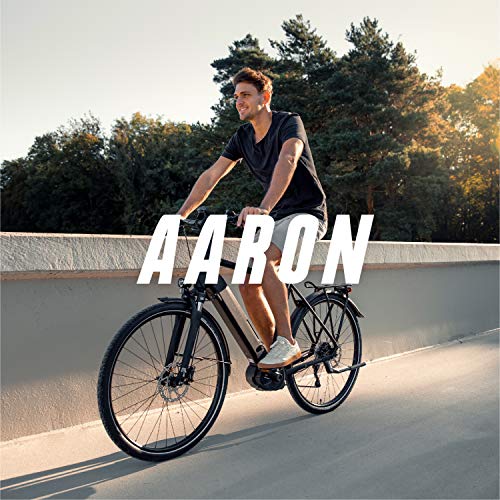 AARON FIT - Puños de Gel con amortiguación - Diseño Deportivo Antideslizante con Extremo atornillable - para bicis eléctricas, de Trekking, de montaña, de piñón Fijo y ciclocrós - Negro
