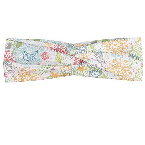 ABAKUHAUS Diadame Aves, Banda Elástica y Suave para Mujer para Deportes y Uso Diario Soft Pastel damasco de la plantilla del patrón Técnica de la primavera flores y pájaros, Multicolor ABAKUHAUS Diadame Aves, Banda Elástica y Suave para Mujer para Deportes y Uso Diario Soft Pastel damasco de la plantilla del patrón Técnica de la primavera flores y pájaros, Multicolor