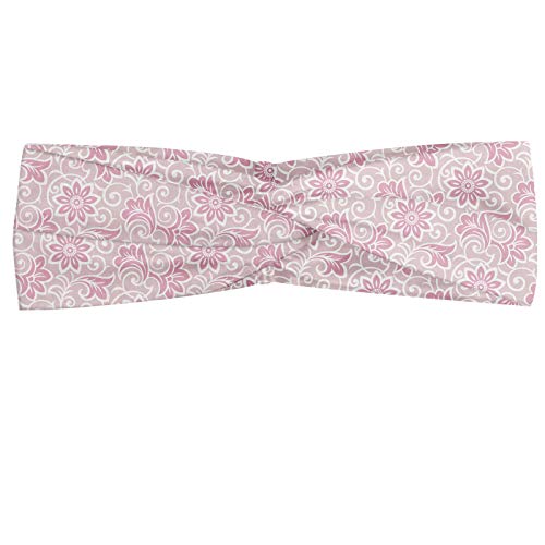 ABAKUHAUS Diadame Floral, Banda Elástica y Suave para Mujer para Deportes y Uso Diario Damasco ornamental de la plantilla Inspirado florecientes hojas de los pétalos de Motif, Blush Rose secada ABAKUHAUS Diadame Floral, Banda Elástica y Suave para Mujer para Deportes y Uso Diario Damasco ornamental de la plantilla Inspirado florecientes hojas de los pétalos de Motif, Blush Rose secada