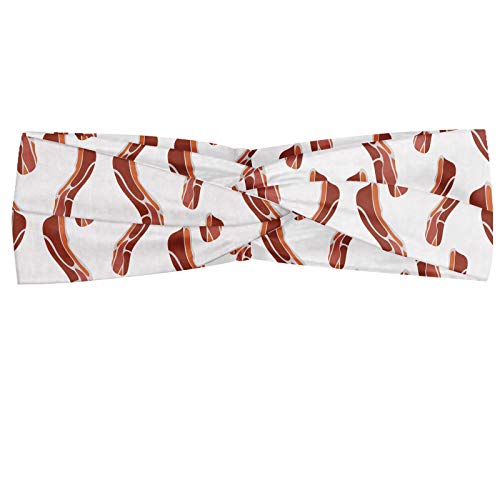 ABAKUHAUS Diadame Tocino, Banda Elástica y Suave para Mujer para Deportes y Uso Diario Deliciosa alta en proteínas y grasa patrón de comidas en el fondo blanco, Naranja tostado pálido marrón ABAKUHAUS Diadame Tocino, Banda Elástica y Suave para Mujer para Deportes y Uso Diario Deliciosa alta en proteínas y grasa patrón de comidas en el fondo blanco, Naranja tostado pálido marrón