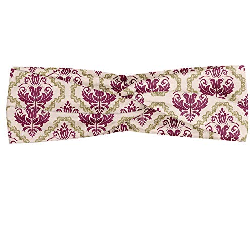 ABAKUHAUS Diadame Vendimia, Banda Elástica y Suave para Mujer para Deportes y Uso Diario Estilo de la plantilla 1960 del damasco del arte retro romántico Deco Diseño, Sand Brown Champagne ABAKUHAUS Diadame Vendimia, Banda Elástica y Suave para Mujer para Deportes y Uso Diario Estilo de la plantilla 1960 del damasco del arte retro romántico Deco Diseño, Sand Brown Champagne