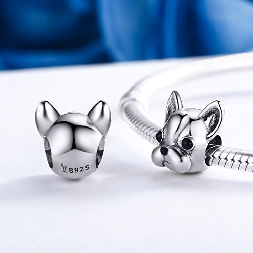 Abalorio para colgar de perrito «You & Me», hecho de plata de ley 925 para pulseras, compatible con pulseras europeas