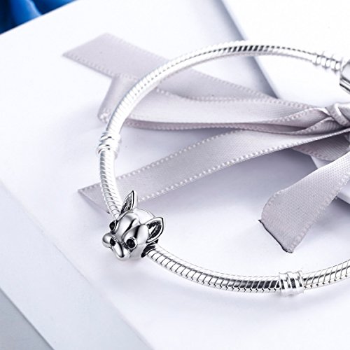 Abalorio para colgar de perrito «You & Me», hecho de plata de ley 925 para pulseras, compatible con pulseras europeas Abalorio para colgar de perrito «You & Me», hecho de plata de ley 925 para pulseras, compatible con pulseras europeas