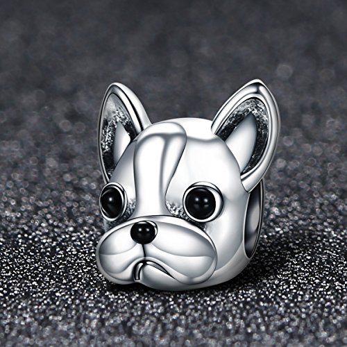 Abalorio para colgar de perrito «You & Me», hecho de plata de ley 925 para pulseras, compatible con pulseras europeas Abalorio para colgar de perrito «You & Me», hecho de plata de ley 925 para pulseras, compatible con pulseras europeas