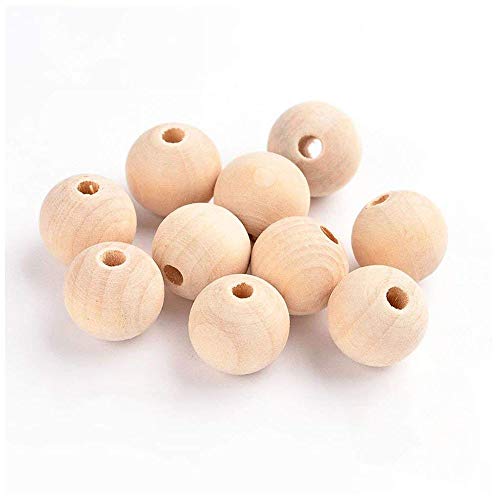 Abalorios de Madera Natural(120 Pcs),Cuentas espaciadoras sueltas,cuentas intermedias, cuentas decorativas de madera para la fabricación de joyas de bricolaje.(14mm)