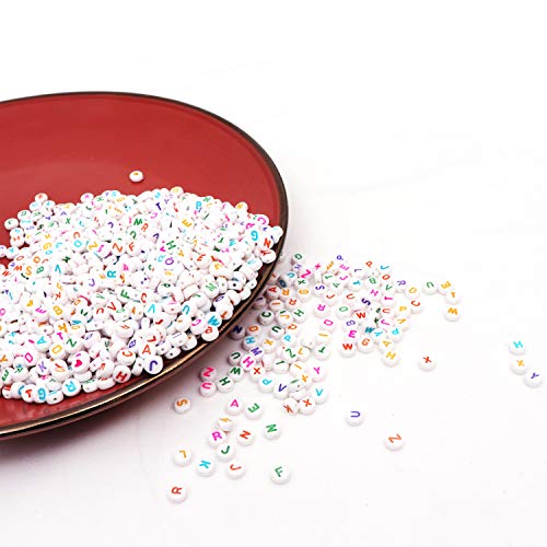 Abalorios de Plastico Alfabeto (A-Z) 1620 Piezas Cuentas Pulseras Redondas con Estuche para Almacenaje e Hilo - 6mm Abalorios Pulseras para Brazaletes, Hacer Joyas Abalorios Blancos Letras de Colores Abalorios de Plastico Alfabeto (A-Z) 1620 Piezas Cuentas Pulseras Redondas con Estuche para Almacenaje e Hilo - 6mm Abalorios Pulseras para Brazaletes, Hacer Joyas Abalorios Blancos Letras de Colores