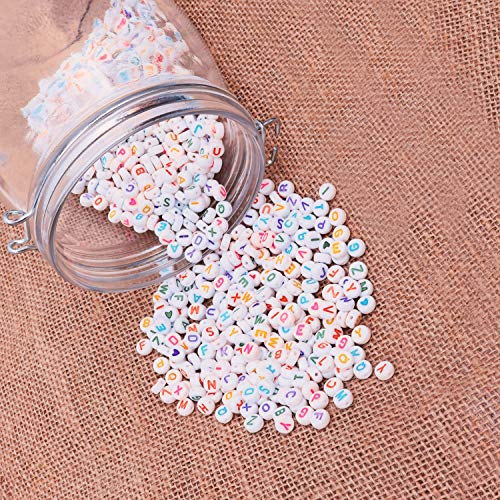 Abalorios de Plastico Alfabeto (A-Z) 1620 Piezas Cuentas Pulseras Redondas con Estuche para Almacenaje e Hilo - 6mm Abalorios Pulseras para Brazaletes, Hacer Joyas Abalorios Blancos Letras de Colores Abalorios de Plastico Alfabeto (A-Z) 1620 Piezas Cuentas Pulseras Redondas con Estuche para Almacenaje e Hilo - 6mm Abalorios Pulseras para Brazaletes, Hacer Joyas Abalorios Blancos Letras de Colores
