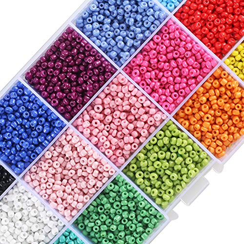 Abalorios para Hacer Pulseras Collares ETSAMOR Cuentas de Cristal Cuentas de Colores 3 mm Mini Cuentas para Hacer Joyas DIY Regalo Cadena (15 Colores)