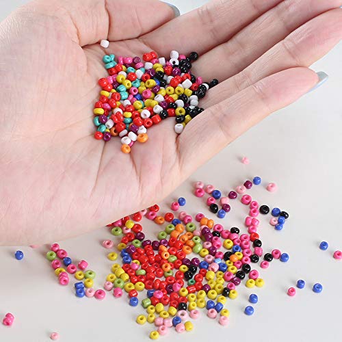 Abalorios para Hacer Pulseras Collares ETSAMOR Cuentas de Cristal Cuentas de Colores 3 mm Mini Cuentas para Hacer Joyas DIY Regalo Cadena (15 Colores)