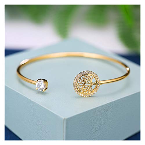 Abalorios para hacer pulseras Pulsera de piedra de piedra blanca delicadeza del árbol de la vida del árbol de la vida pulseras ajustables para las mujeres Pulsera de boda de oro lindo de rosa pulsera