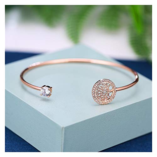 Abalorios para hacer pulseras Pulsera de piedra de piedra blanca delicadeza del árbol de la vida del árbol de la vida pulseras ajustables para las mujeres Pulsera de boda de oro lindo de rosa pulsera