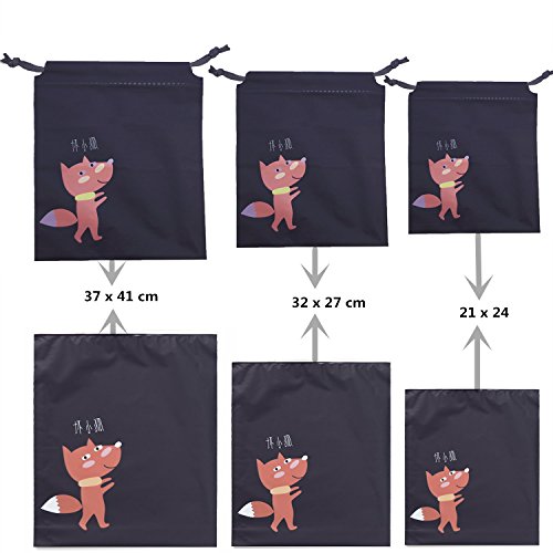 Abaría - Organizadores para Maletas 6 Piezas (3 zippa Bag + 3 Bolsa de Cuerda), Bolsos Esenciales del Bolso-en-Bolso - Cubos de Embalaje - Bolso de los Zapatos - Neceser Organizador para cosméticos Abaría - Organizadores para Maletas 6 Piezas (3 zippa Bag + 3 Bolsa de Cuerda), Bolsos Esenciales del Bolso-en-Bolso - Cubos de Embalaje - Bolso de los Zapatos - Neceser Organizador para cosméticos