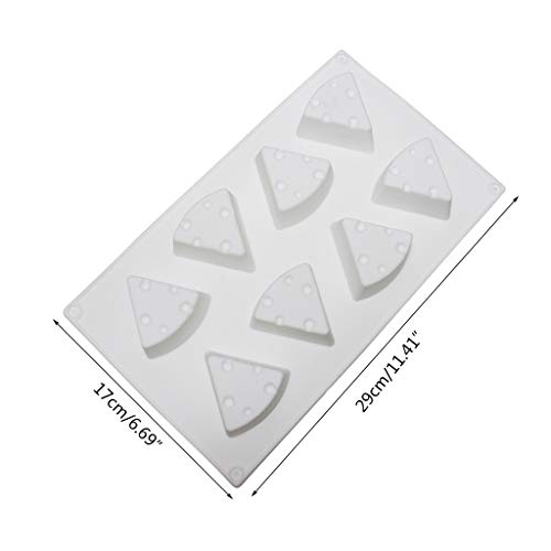Abcidubxc - Molde para tartas con 8 rejillas, forma de queso, superficie antiadherente, ideal para hacer tartas de espuma Abcidubxc - Molde para tartas con 8 rejillas, forma de queso, superficie antiadherente, ideal para hacer tartas de espuma