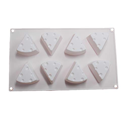 Abcidubxc - Molde para tartas con 8 rejillas, forma de queso, superficie antiadherente, ideal para hacer tartas de espuma Abcidubxc - Molde para tartas con 8 rejillas, forma de queso, superficie antiadherente, ideal para hacer tartas de espuma