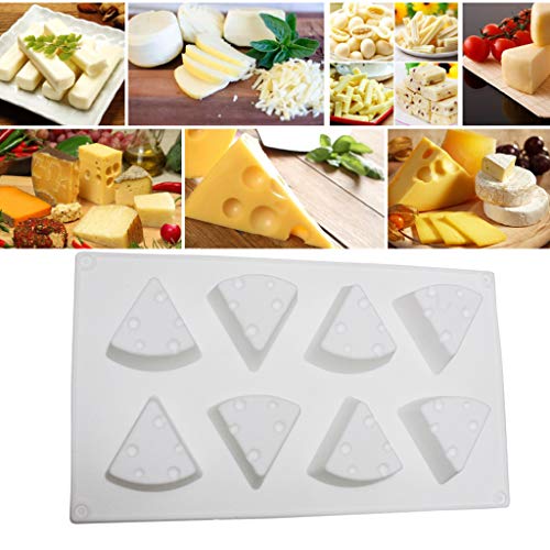 Abcidubxc - Molde para tartas con 8 rejillas, forma de queso, superficie antiadherente, ideal para hacer tartas de espuma Abcidubxc - Molde para tartas con 8 rejillas, forma de queso, superficie antiadherente, ideal para hacer tartas de espuma
