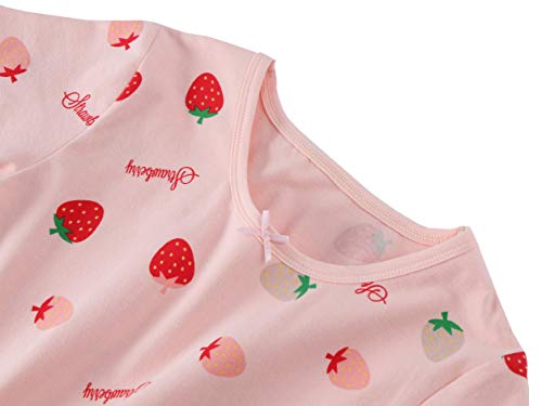 ABClothing Vestido de Dormir de algodón para niñas Junior Vibrantes Camisones 6-7 años Rojo