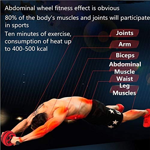 Abdominal abs rodillo rueda del ejercicio Fitness Equipment Silencio de ruedas for los brazos hacia atrás del vientre Core Trainer Body Shape Suministros de formación (Color : Red)