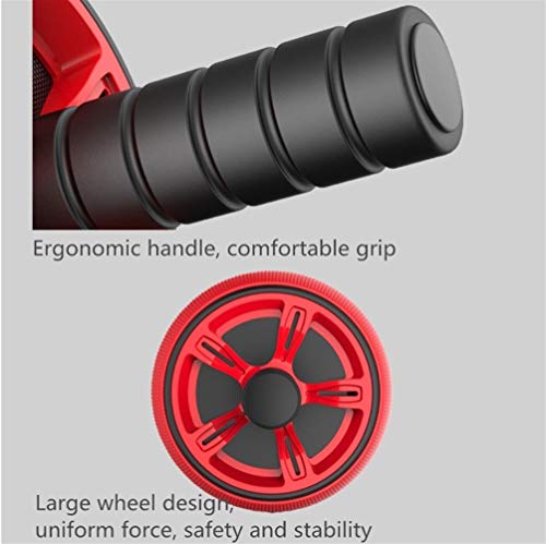 Abdominal abs rodillo rueda del ejercicio Fitness Equipment Silencio de ruedas for los brazos hacia atrás del vientre Core Trainer Body Shape Suministros de formación (Color : Red)