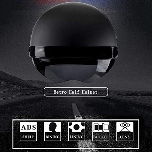 ABDOMINAL WHEEL Casco Moto Abierto Medio Casco ECE Homologado Retro Vintage Style Cascos Half-Helmet con Visera Casco Moto Abierto para Adultos Hombres Mujeres ABDOMINAL WHEEL Casco Moto Abierto Medio Casco ECE Homologado Retro Vintage Style Cascos Half-Helmet con Visera Casco Moto Abierto para Adultos Hombres Mujeres