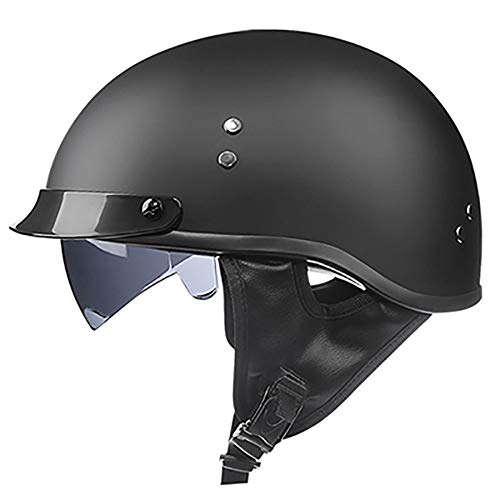 ABDOMINAL WHEEL Casco Moto Abierto Medio Casco ECE Homologado Retro Vintage Style Cascos Half-Helmet con Visera Casco Moto Abierto para Adultos Hombres Mujeres