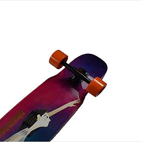 ABEC-11 rodamiento de Acero Cromado Maple Long Board Skateboard de Carretera Cuatro Ruedas Professional Adult Travel Scooter Double Rocker Dance Board, Carga máxima 250Kg, 9 Capas de Arce,1