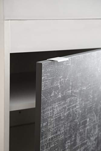 Abitti Mueble para baƱo Aseo con Espejo y Lavabo ceramico Incluido, en Color Blanco y Pizarra 64x40x40 cm Abitti Mueble para baƱo Aseo con Espejo y Lavabo ceramico Incluido, en Color Blanco y Pizarra 64x40x40 cm