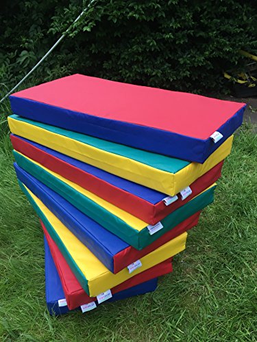 ABM SOFTPLAY Soft Play - Alfombrilla de aterrizaje para gimnasia (610 g/m², PVC/espuma de alta densidad, 100 x 50 x 10 cm), color azul
